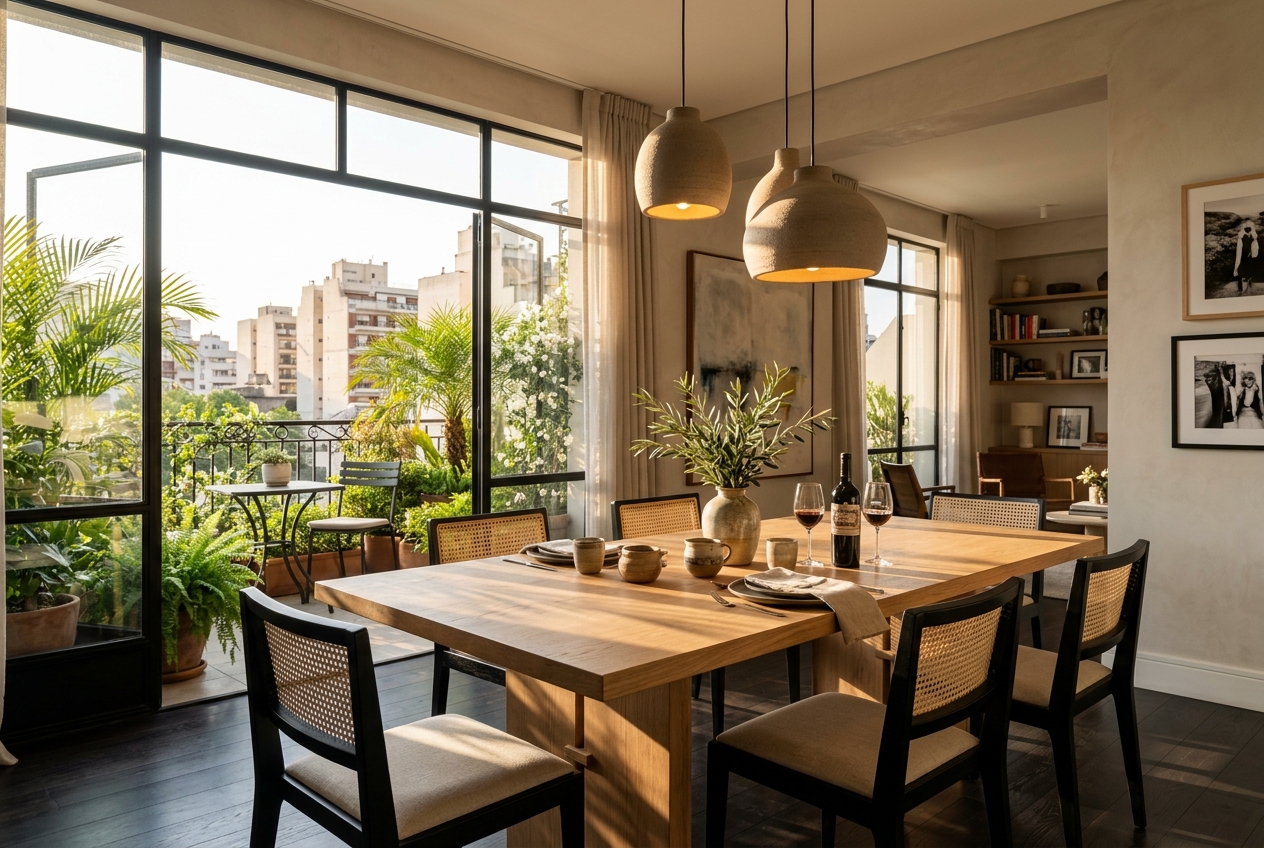 Cocina y Comedor Departamento Alvear